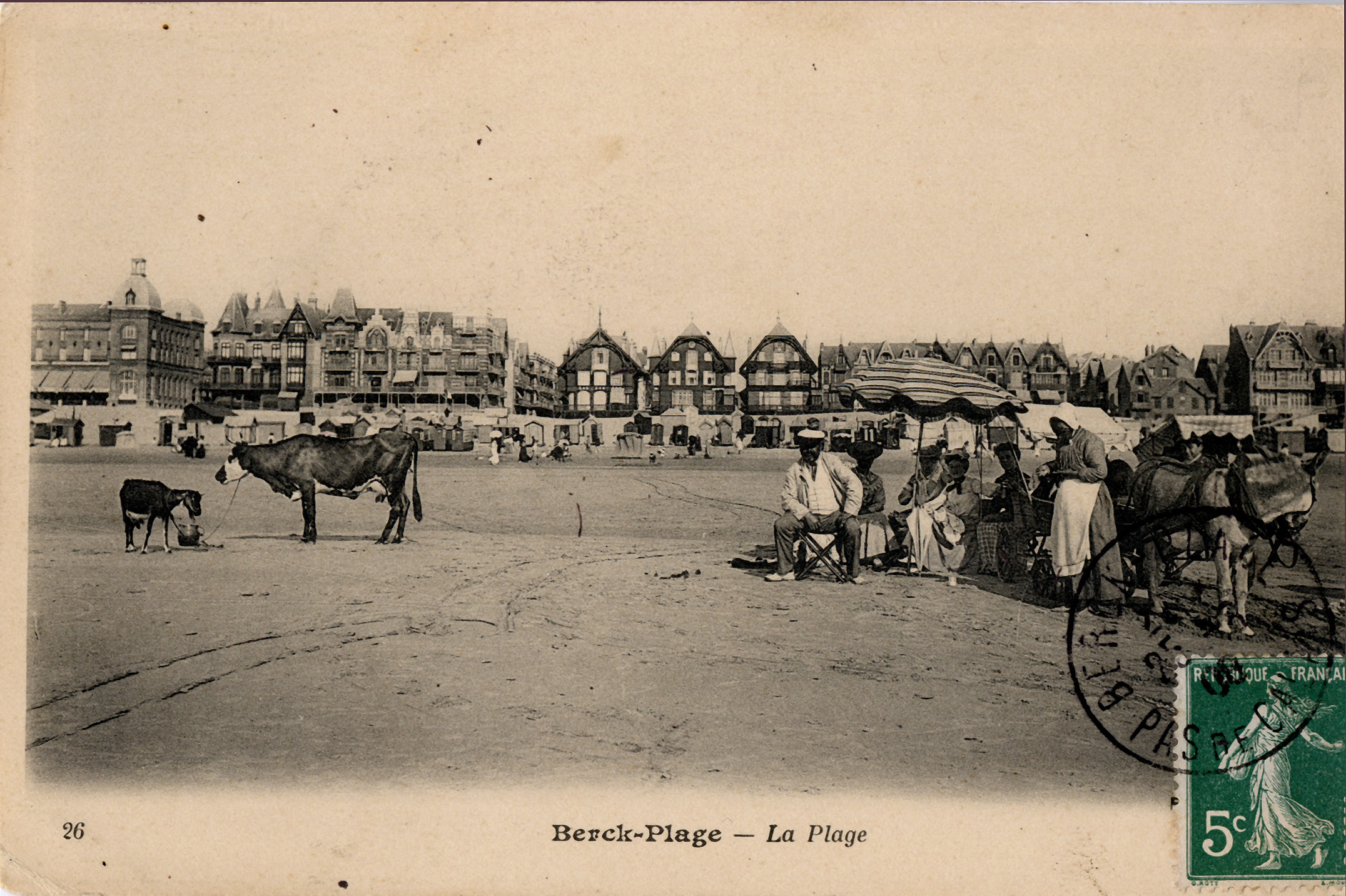 Berck-Plage - La Plage - Une vache et une chèvre