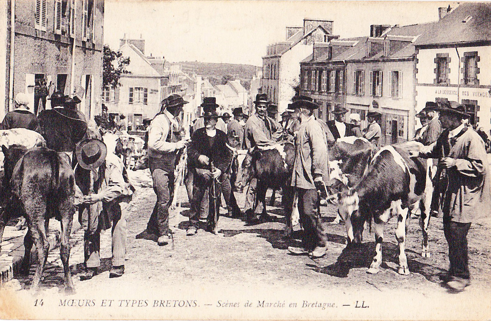 Moeurs et types bretons- Scène de marché en Bretagne