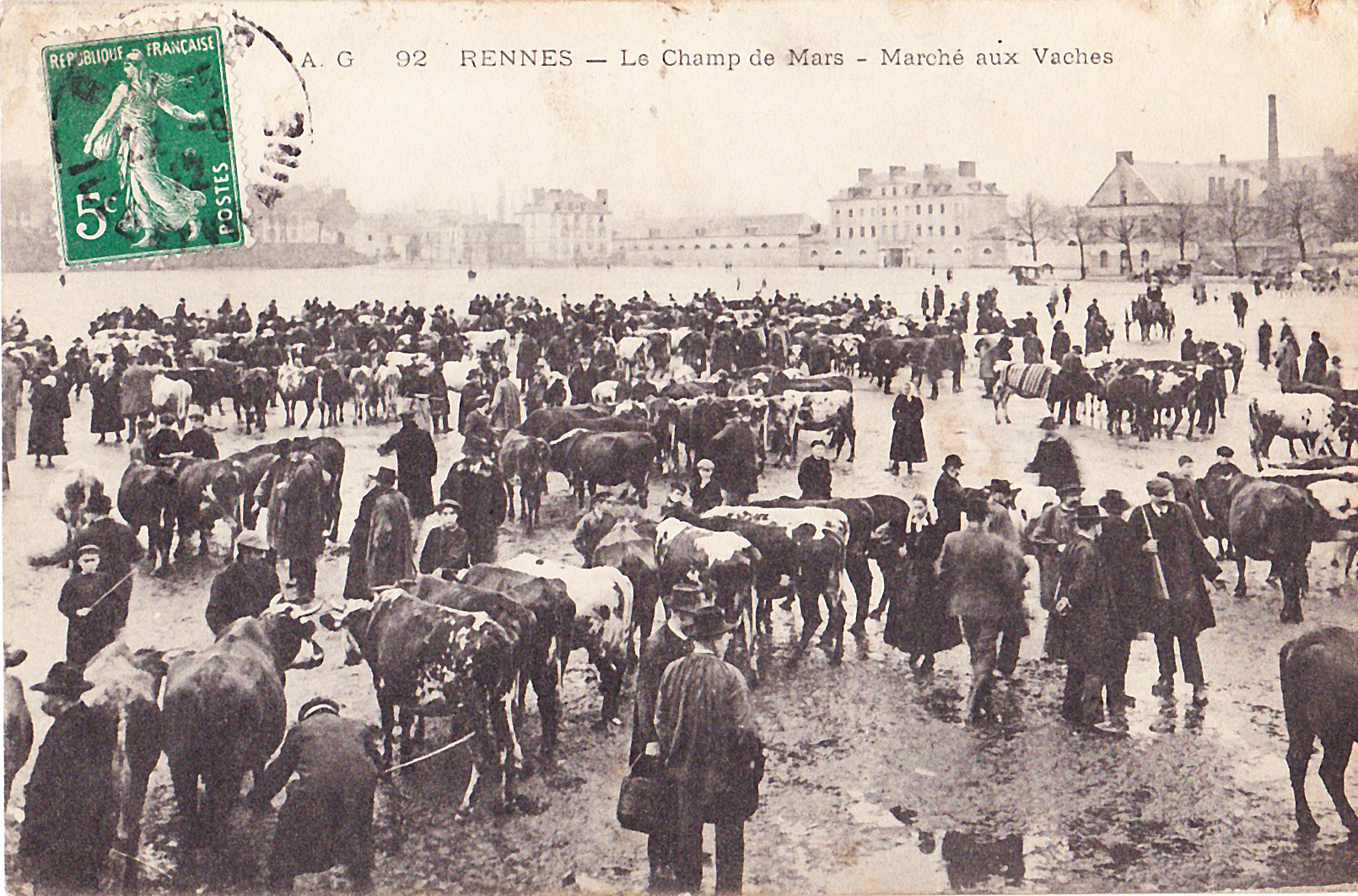 Rennes - Le champ de Mars - Marché aux vaches
