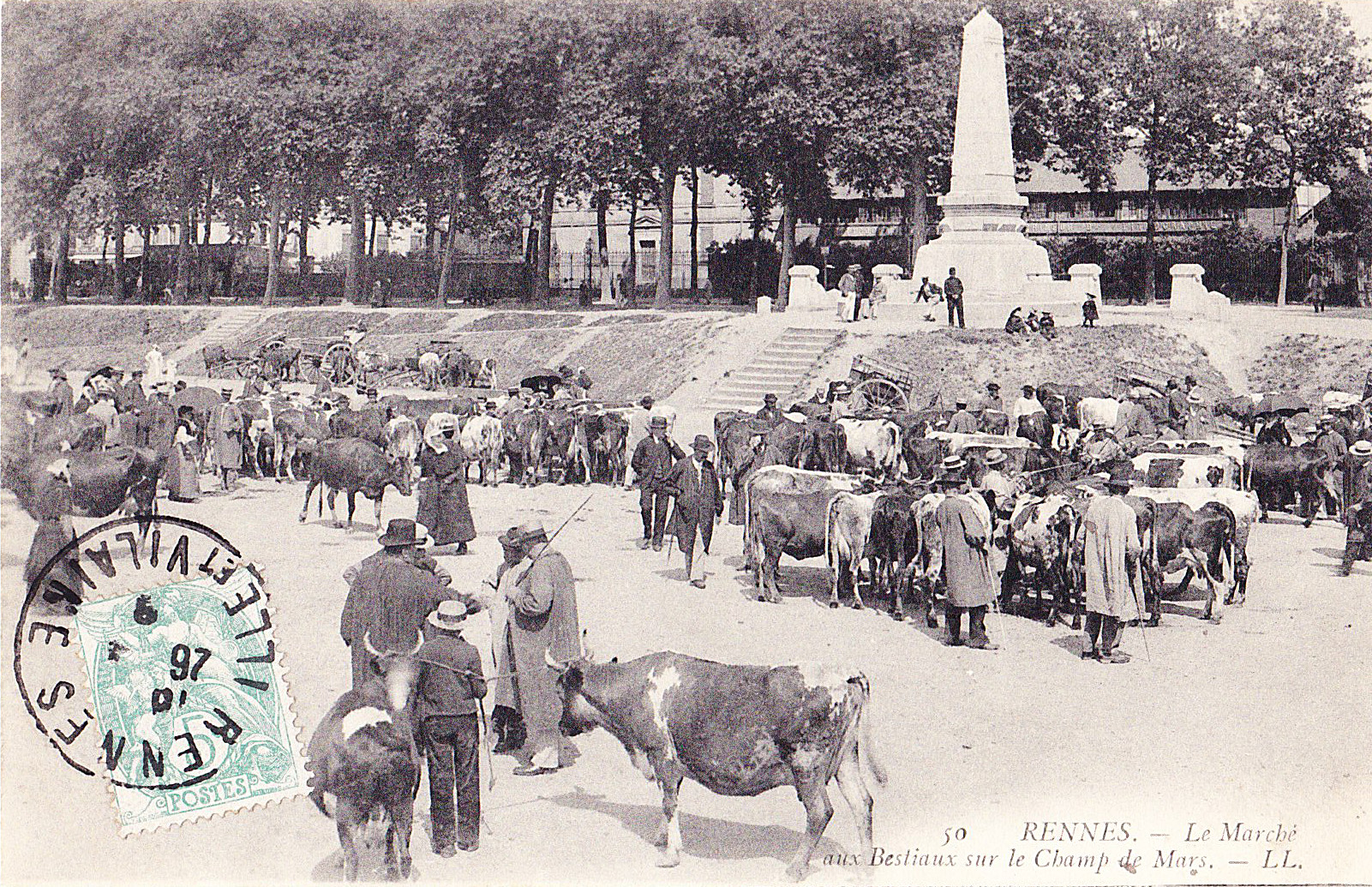 Rennes - Le Marché aux bestiaux sur le champ de Mars