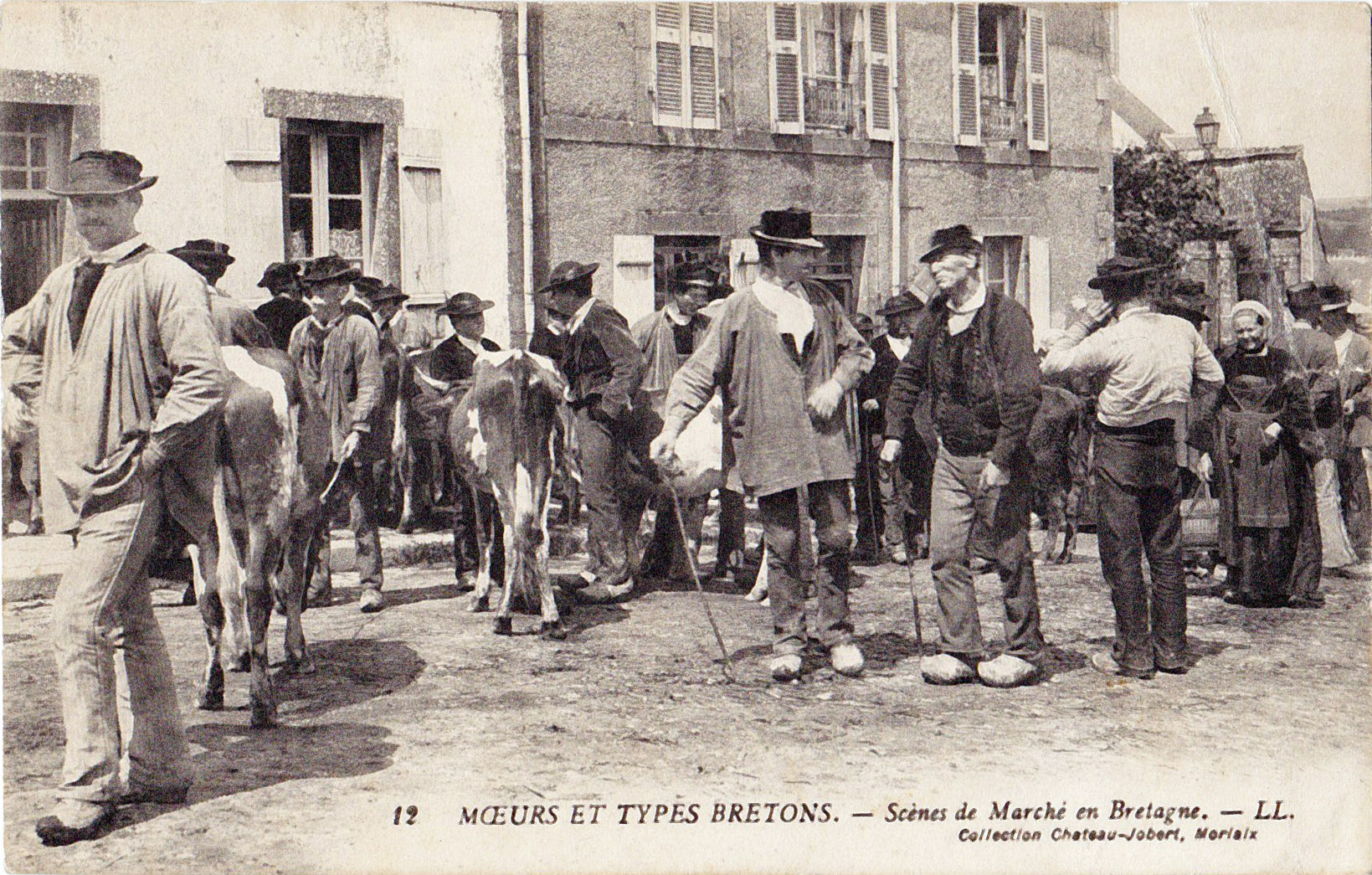Moeurs et types bretons- Scène de marché en Bretagne